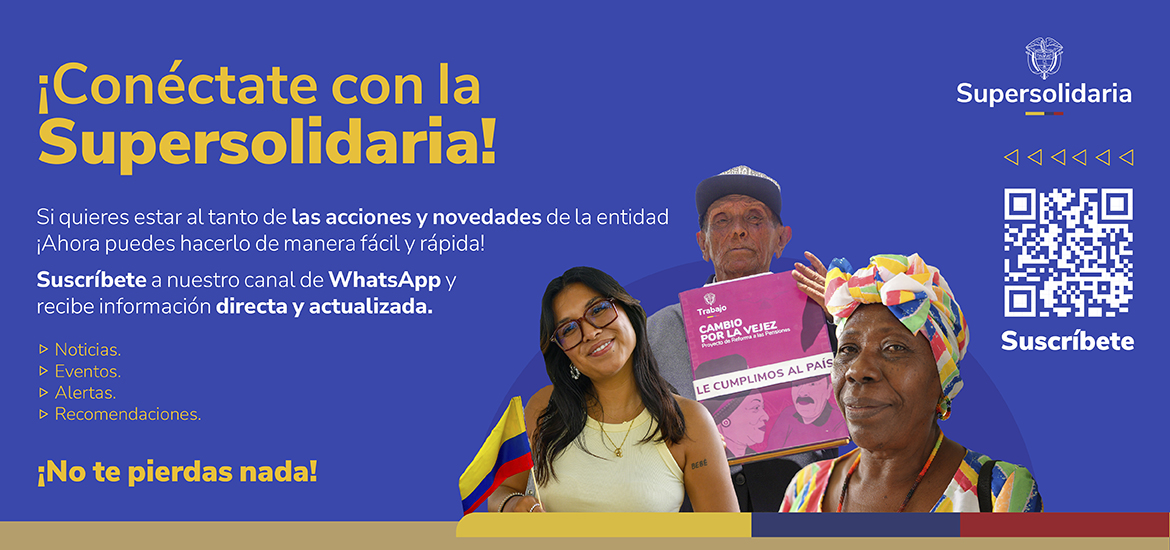 Banner de inscripción al canal de Whatsapp de la Supersolidaria.