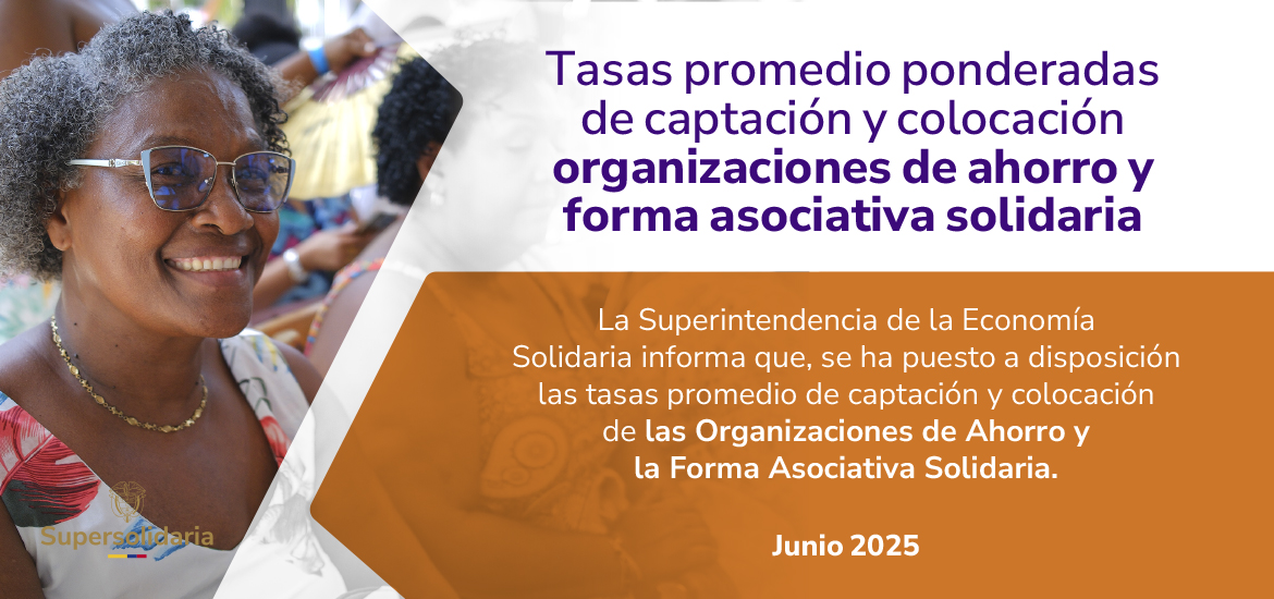 Banner tasas de colocación delegatura asociativa de junio.