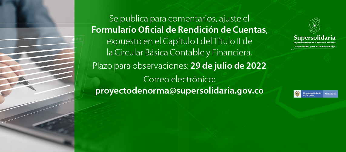 Para comentarios proyecto modificación al Formulario Oficial de Rendición de Cuentas