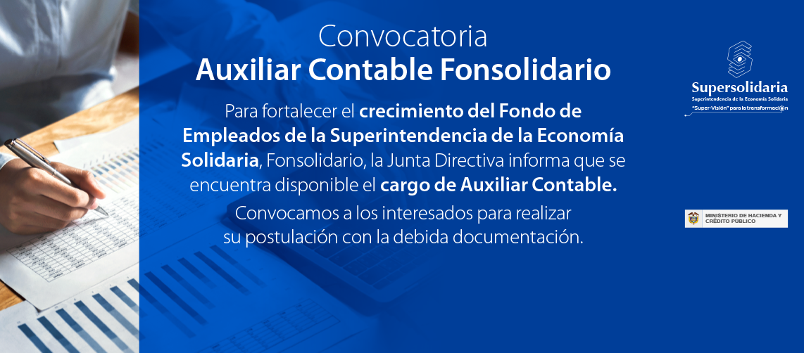 Convocatoria Auxiliar Contable del Fondo de Empleados Supersolidaria