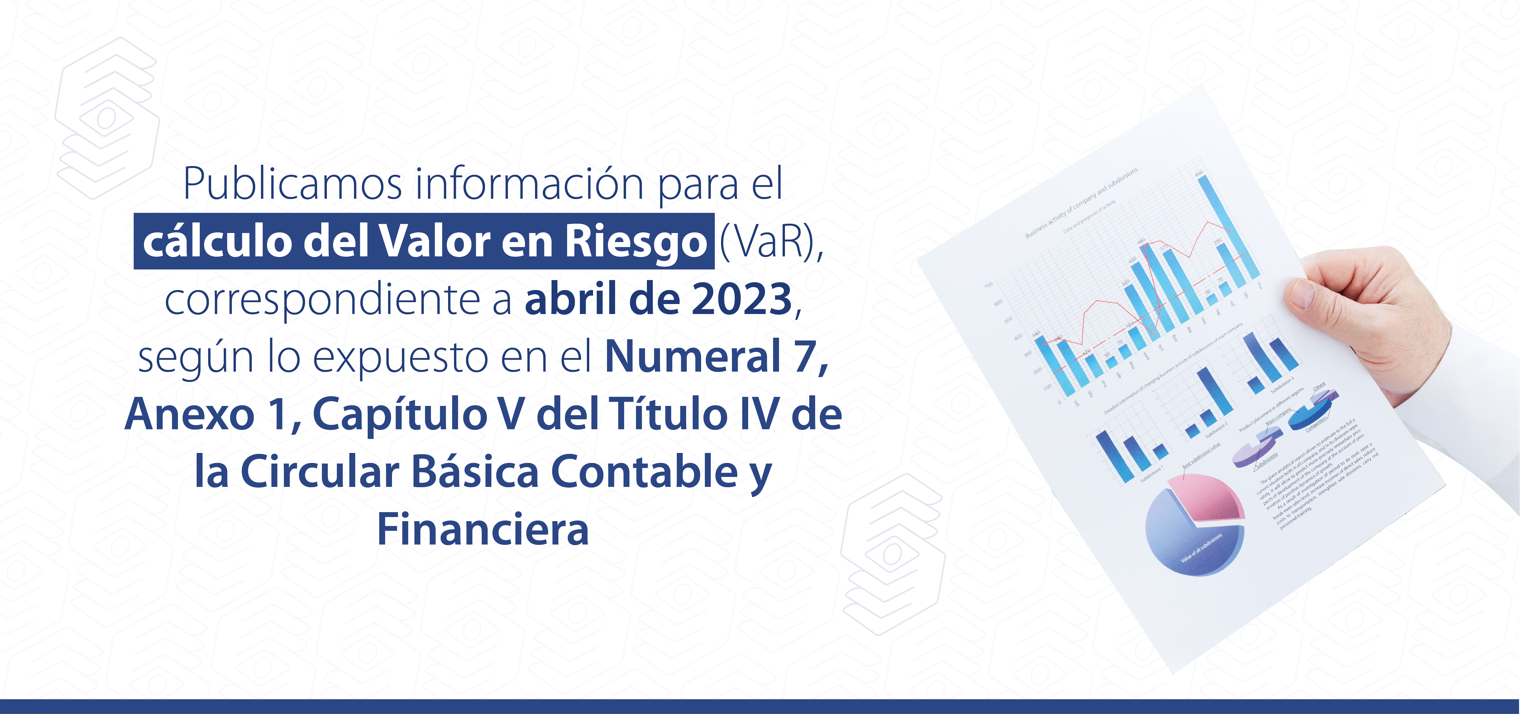 Información para el Cálculo del Valor en Riesgo – VaR – Abril de 2023