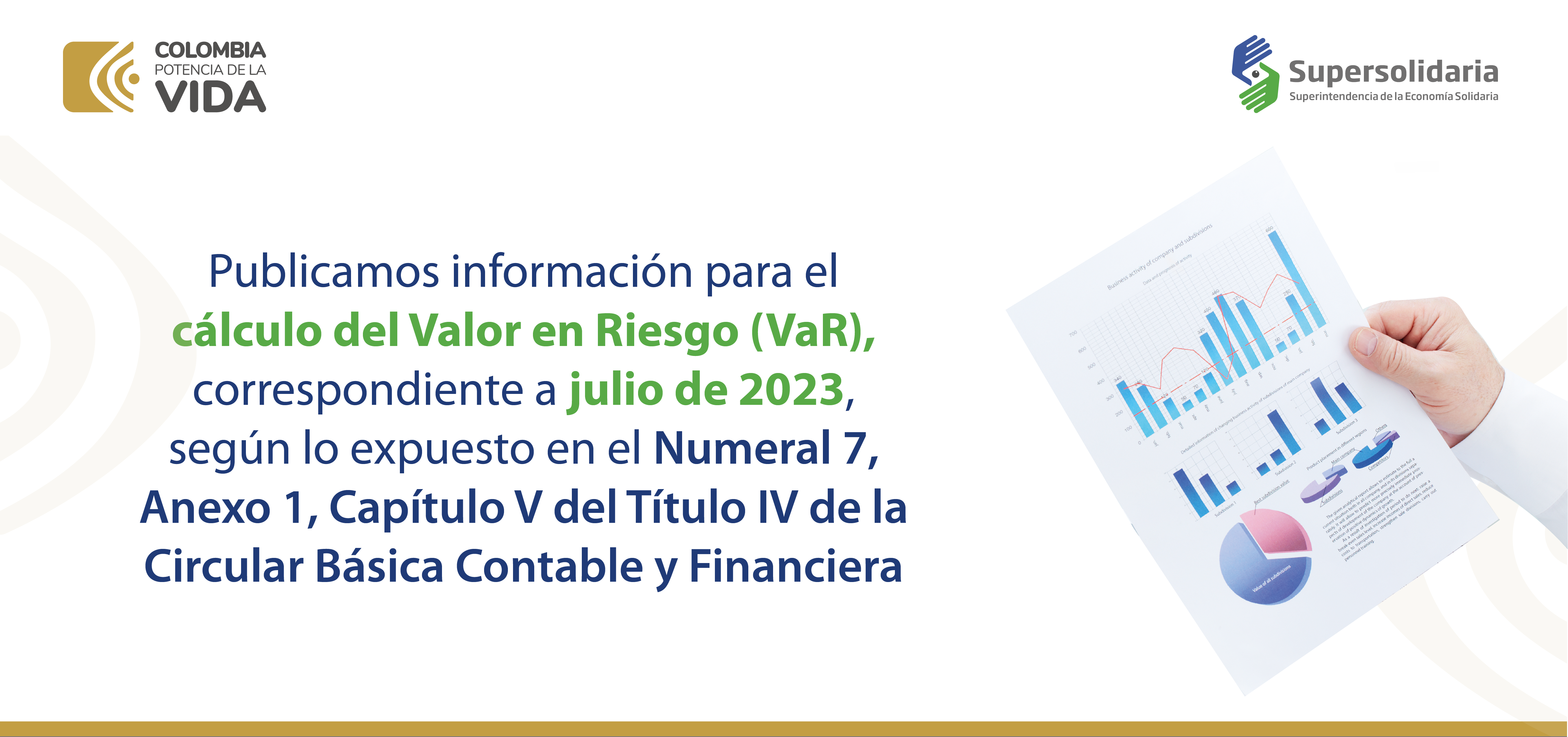 Información para el Cálculo del Valor en Riesgo – VaR – Julio de 2023