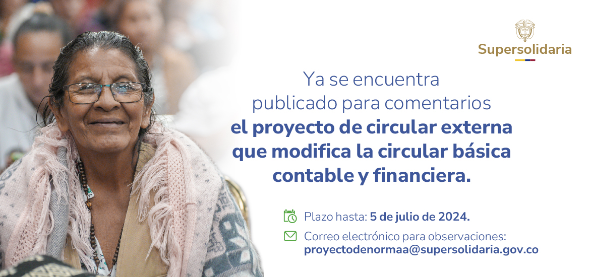 banner con información de publicación de proyecto de norma de la circular básica contable y financiera