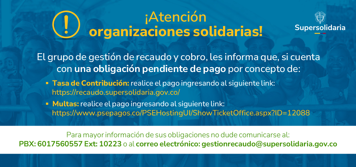 Banner del recordatorio del pago de la tasa de contribución con sus respectivos links de acceso.