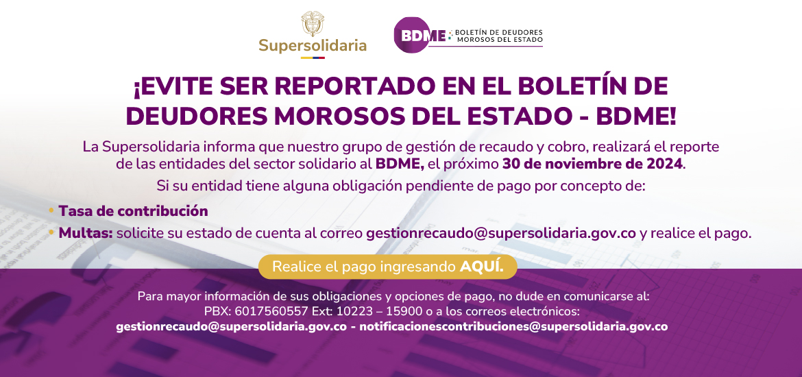 Banner reporte boletín de morosos BDME