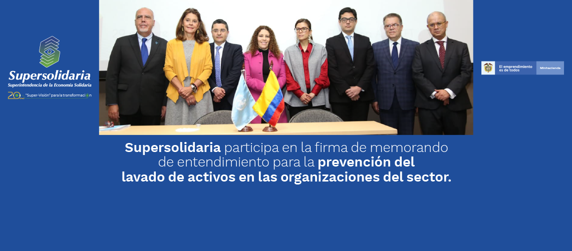 Supersolidaria firma memorando de entendimiento para prevención del LA/FT