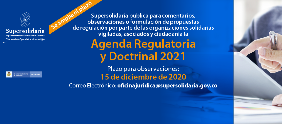 Se amplía plazo para comentarios Agenda Regulatoria y Doctrinal 2021