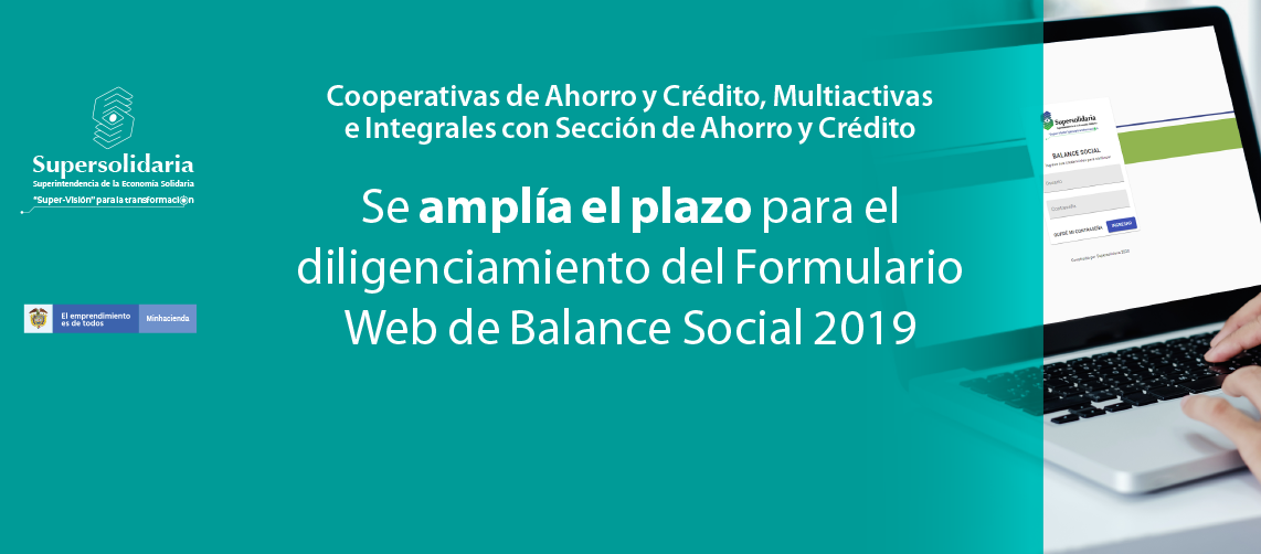 Se amplía plazo diligenciamiento Formulario de Balance Social 2019