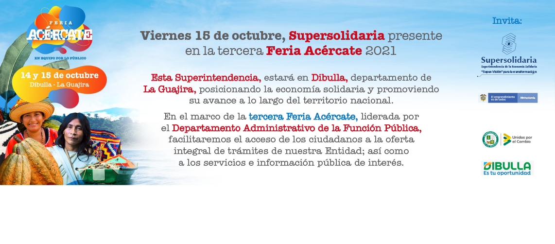 ¡Supersolidaria en las regiones! El 14 y 15 de octubre estaremos en Dibulla, departamento de La Guajira