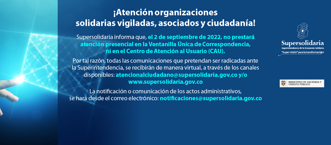 Este 2 de septiembre, Supersolidaria no tendrá atención presencial