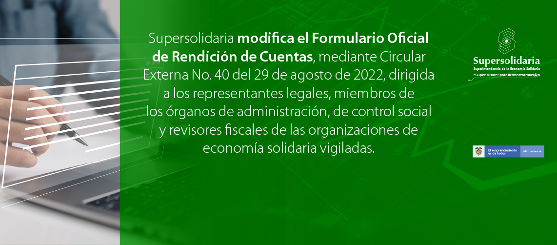 Supersolidaria modifica el Formulario Oficial de Rendición de Cuentas