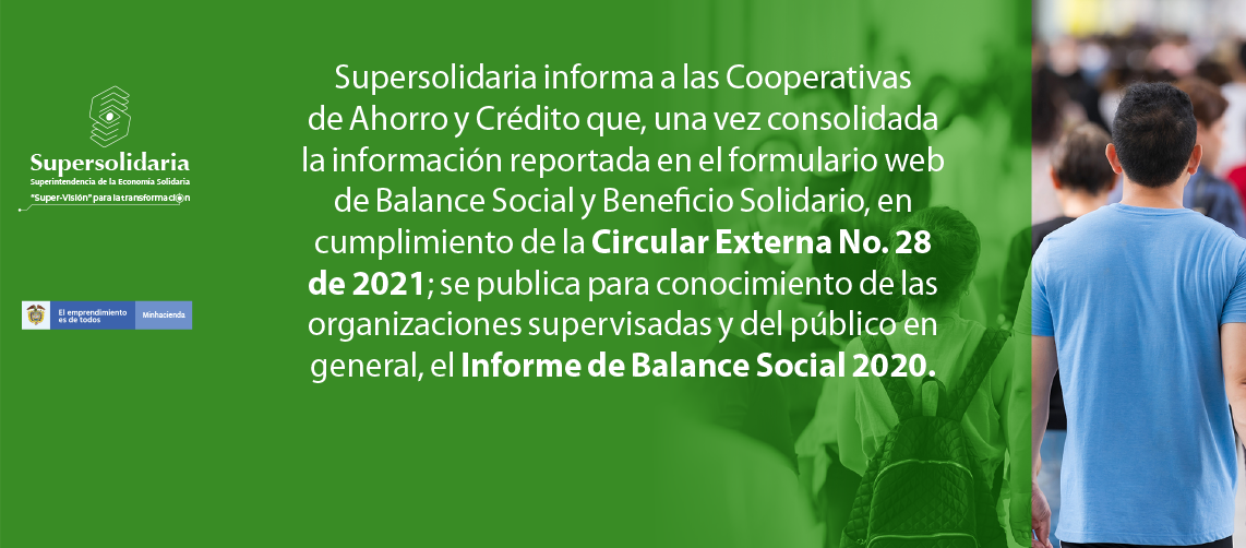 Supersolidaria publica el Informe de Balance Social 2020