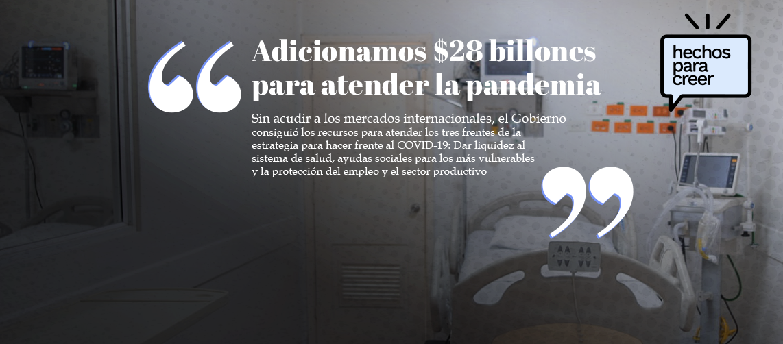 Adicionamos $28 billones para atender la pandemia