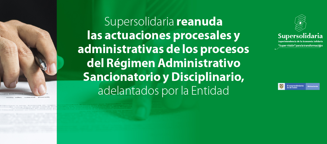 Se reanudan actuaciones procesales y administrativas de procesos del régimen administrativo sancionatorio y disciplinario