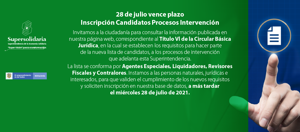 Cierre Plazo Inscripción Candidatos Procesos Intervención