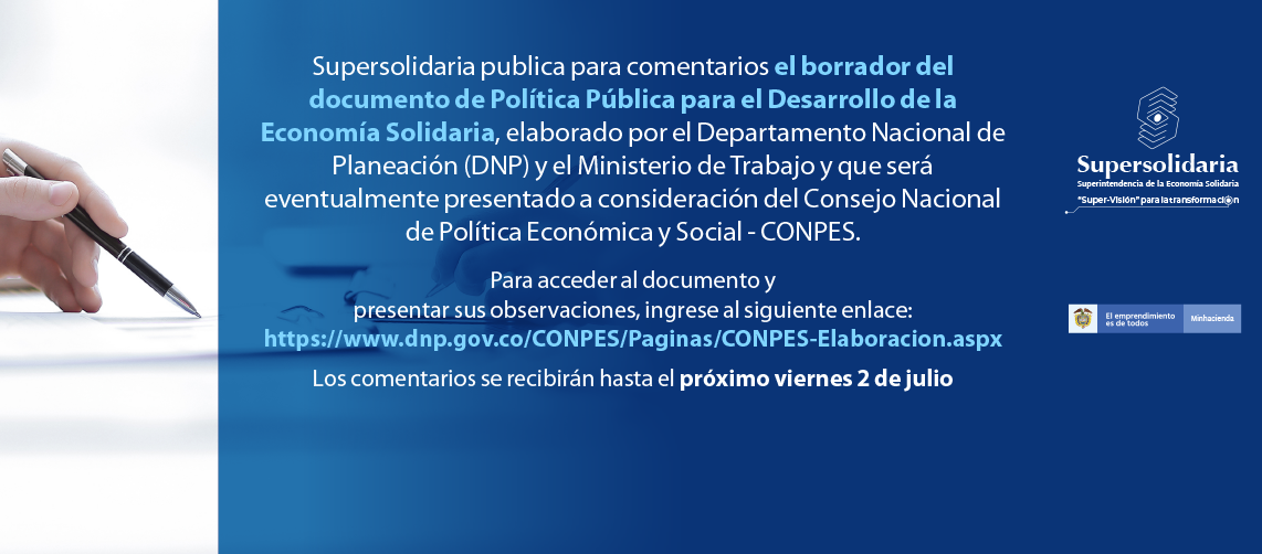 Para comentarios documento Política Pública Desarrollo Economía Solidaria