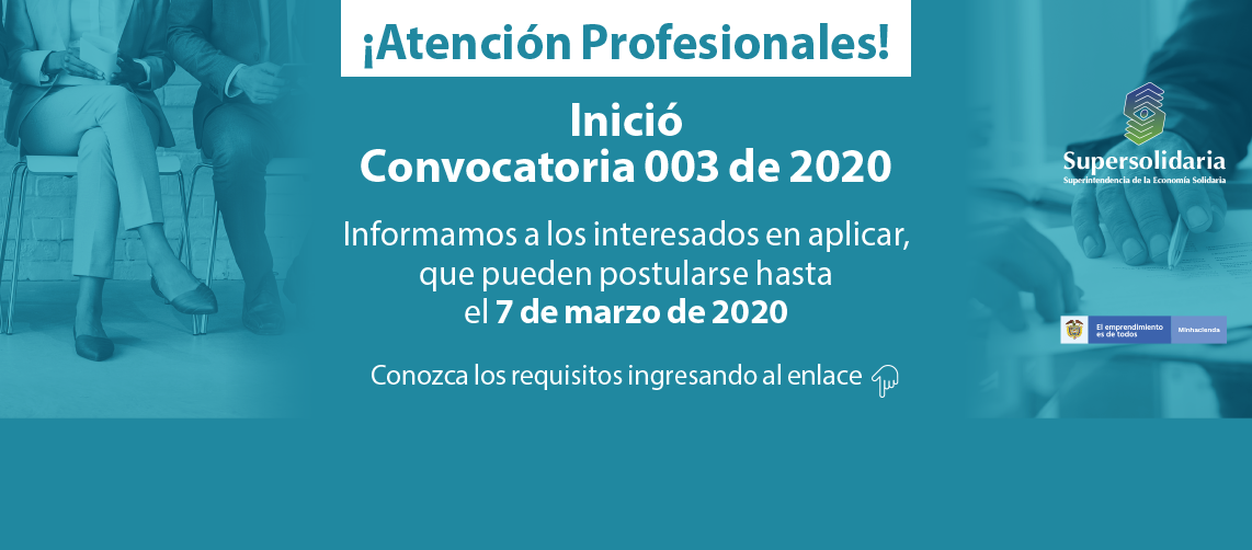 Postúlese a la Convocatoria 003 de 2020