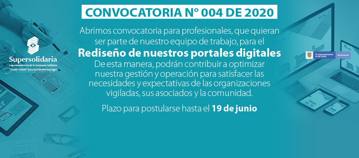 Convocatoria 004 de 2020 profesionales Ingeniería Sistemas, Diseño Gráfico, Comunicación Social e Ingeniería Industrial