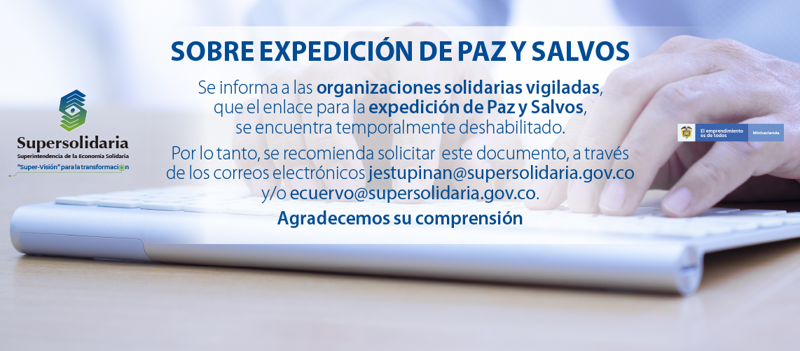 Expedición de paz y salvos para las organizaciones vigiladas