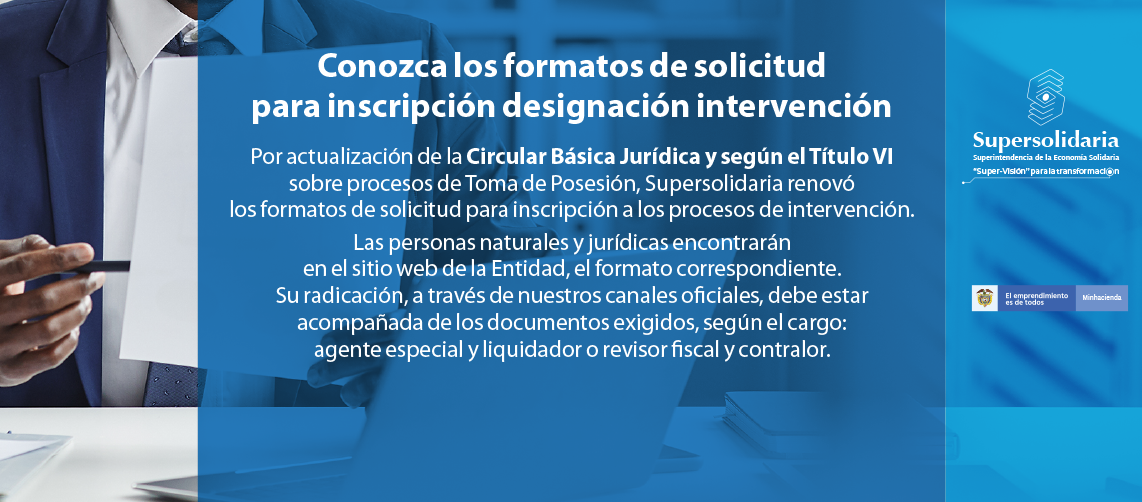 Conozca nuevos formatos solicitud inscripción designación intervención