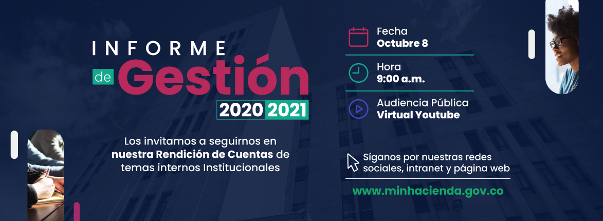 El próximo 8 de octubre el Ministerio de Hacienda y Crédito Público, rinde cuentas a la ciudadanía