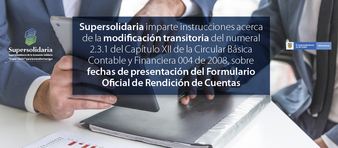 Instrucciones modificación transitoria fechas presentación Formulario Oficial Rendición de Cuentas