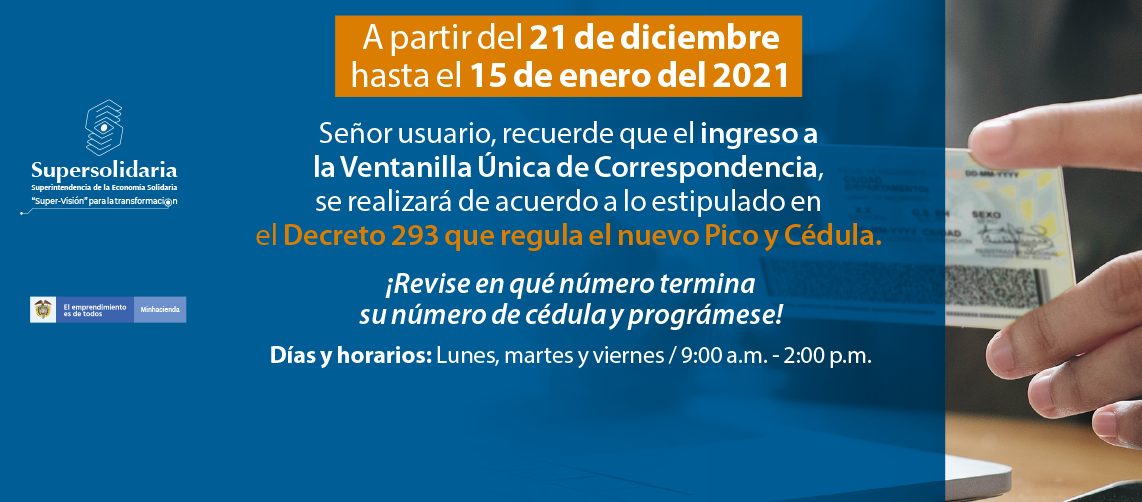 Ingreso a la ventanilla única de correspondencia, según Decreto 293 de 2020