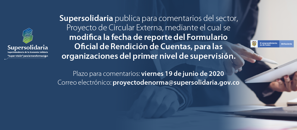 Proyecto Circular modificación fecha reporte Formulario Oficial Rendición Cuentas organizaciones primer nivel supervisión