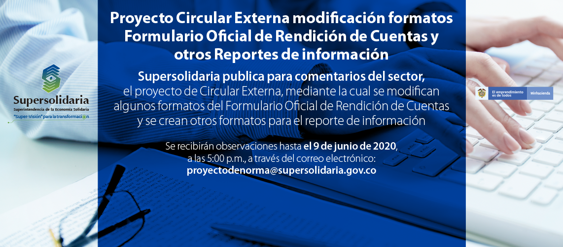 Proyecto Circular Externa Formulario Oficial de Rendición de Cuentas y otros