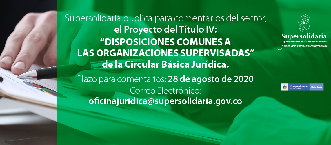 Para Comentarios Proyecto Título IV de la Circular Básica Jurídica