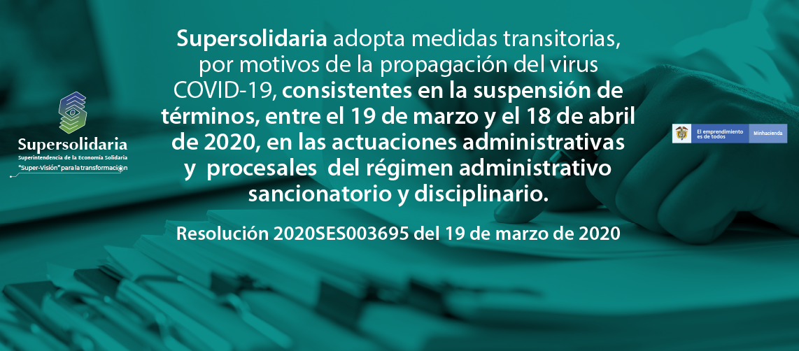 Se adoptan medidas transitorias por propagación del COVID-19, como la suspensión de términos