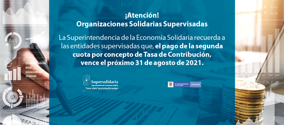 Agosto 31, Vence Pago Segunda Cuota Tasa de contribución