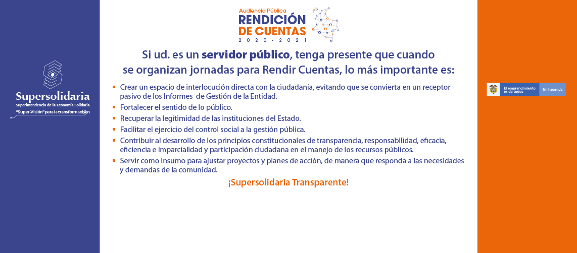 ¡Supersolidaria Transparente! Elementos para tener en cuenta durante jornadas Rendición Cuentas¡