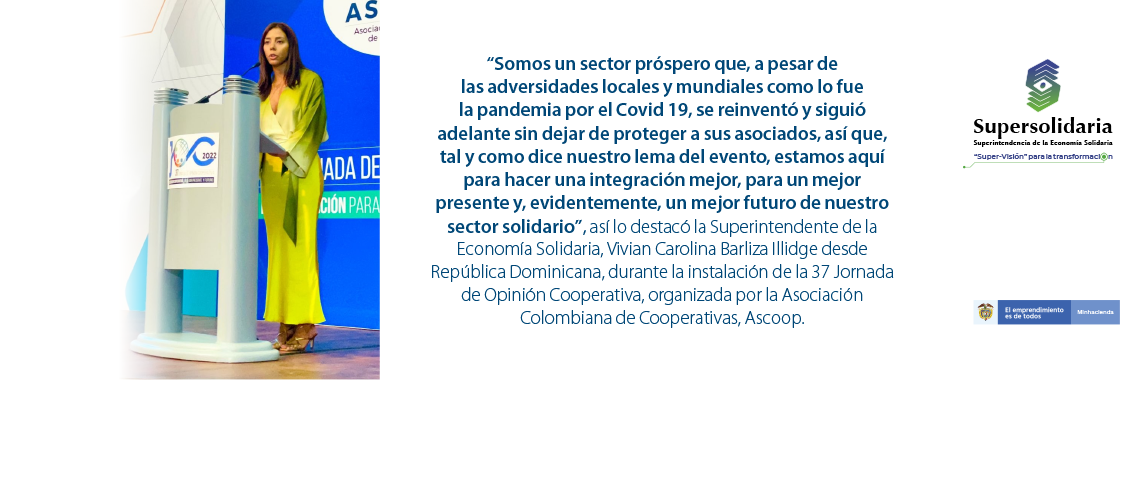 Intervención de la Superintendente en la 37 Jornada de Opinión Cooperativa Intervención de la Superintendente en la 37 Jornada de Opinión Cooperativa