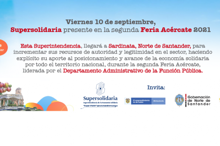 ¡Supersolidaria en las regiones! El 10 de septiembre estaremos en Sardinata, Norte de Santander ¡Supersolidaria en las regiones! El 10 de septiembre estaremos en Sardinata, Norte de Santander
