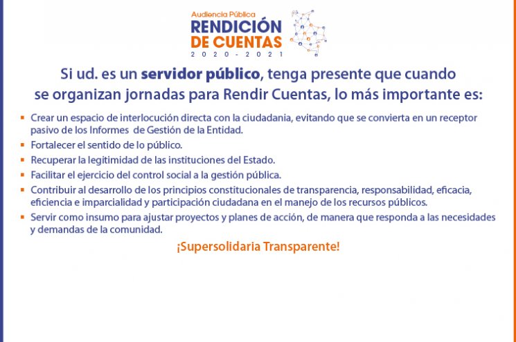 ¡Supersolidaria Transparente! Elementos para tener en cuenta durante jornadas Rendición Cuentas¡ ¡Supersolidaria Transparente! Elementos para tener en cuenta durante jornadas Rendición Cuentas¡