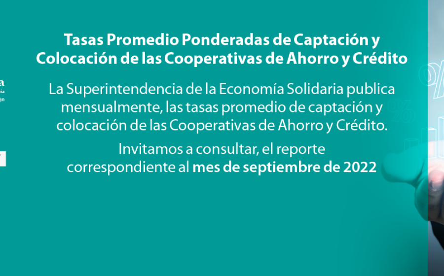 Tasas Promedio Ponderadas Captación y Colocación Cooperativas de Ahorro y Crédito