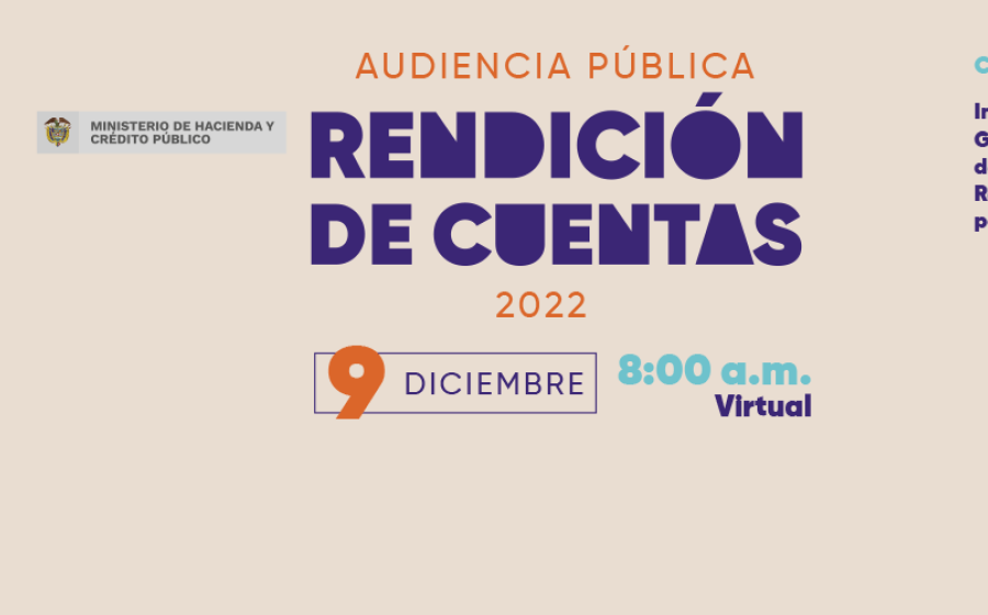 El próximo 9 de diciembre el Ministerio de Hacienda y Crédito Público, rinde cuentas a la ciudadanía