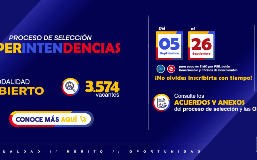Inicia proceso inscripción en modalidad abierta para las vacantes  de Supersolidaria y seis Superintendencias