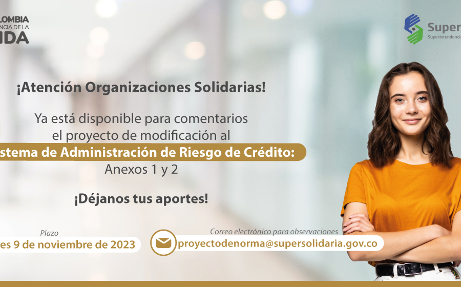 Para comentarios proyecto de modificación al Sistema de Administración de Riesgo de Crédito