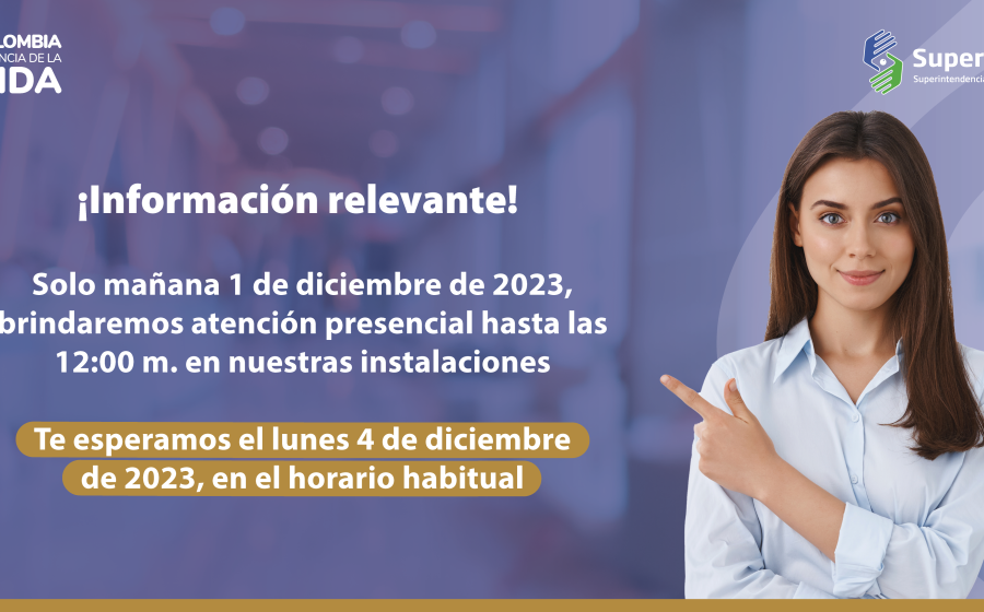 Viernes 1 de diciembre, Supersolidaria prestará atención presencial hasta las 12:00 m.
