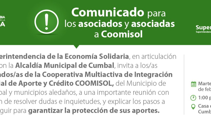 ¡Atención asociados y asociadas de COOMISOL!