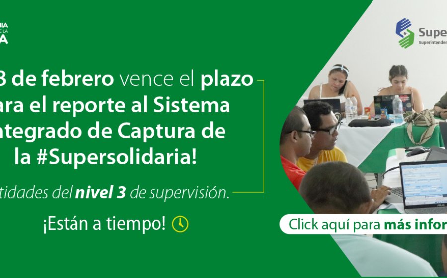 ¡Están a tiempo de reportar! Entidades nivel 3 de supervisión. 