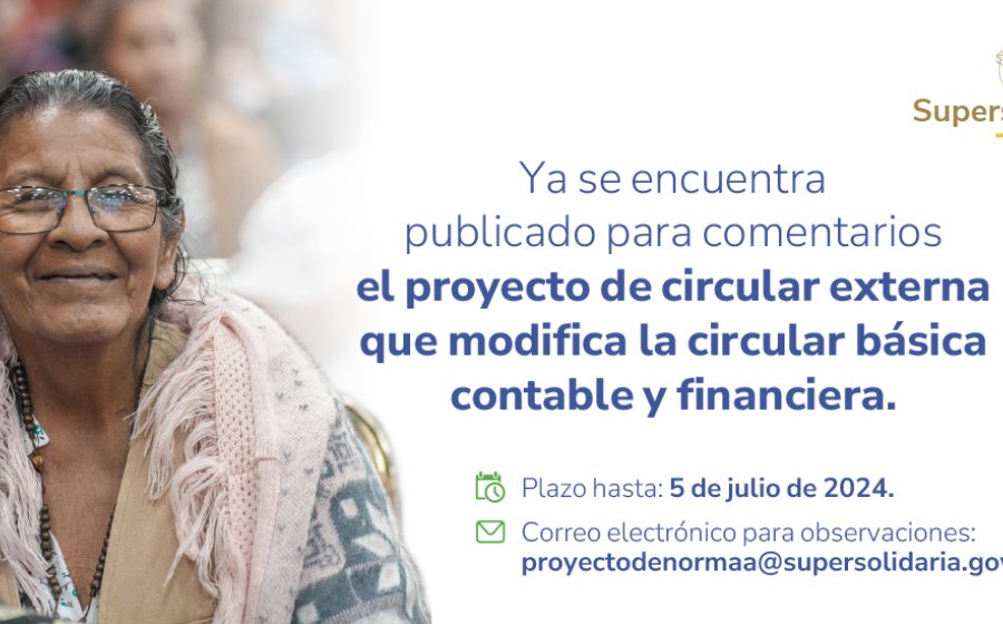 banner con información de publicación de proyecto de norma de la circular básica contable y financiera