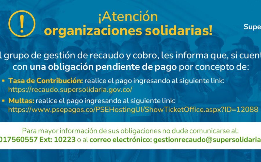 Banner del recordatorio del pago de la tasa de contribución con sus respectivos links de acceso.