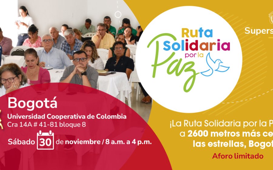 Banner para de la ruta solidaria por la paz en Bogotá