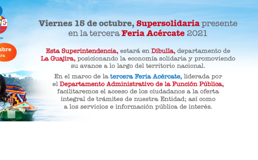 ¡Supersolidaria en las regiones! El 14 y 15 de octubre estaremos en Dibulla, departamento de La Guajira