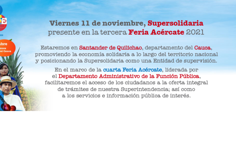 ¡Supersolidaria en las regiones! El 11 y 12 de noviembre estaremos en Santander de Quilichao, departamento del Cauca