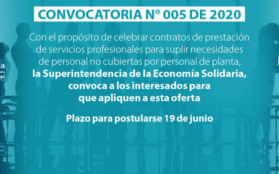 Convocatoria 005 de 2020 servicios profesionales y técnicos o tecnólogos