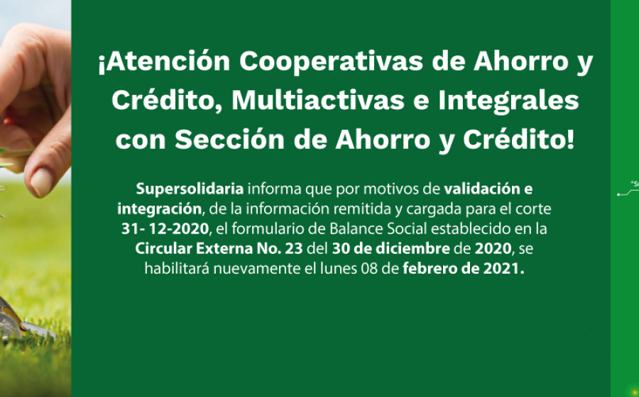 febrero 8 se habilitará formulario web reporte balance social y beneficio solidario